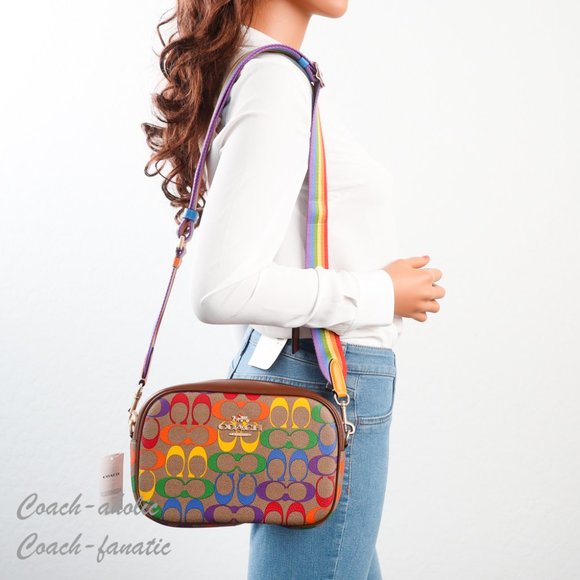 Coach Bags Nwt Coach Ca75 Jamie Camera Bag In Rainbow Signature